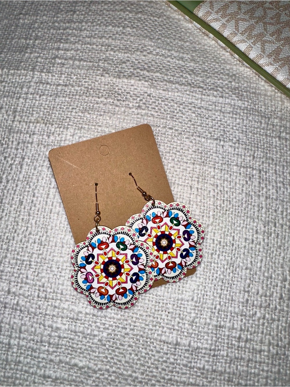 Colorful Floral Mandala Drop Earrings - Multicolor